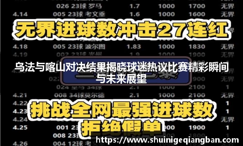 乌法与喀山对决结果揭晓球迷热议比赛精彩瞬间与未来展望